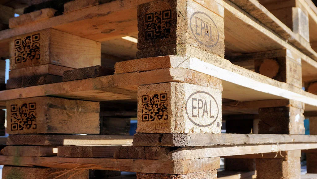 QR code su pallet epal